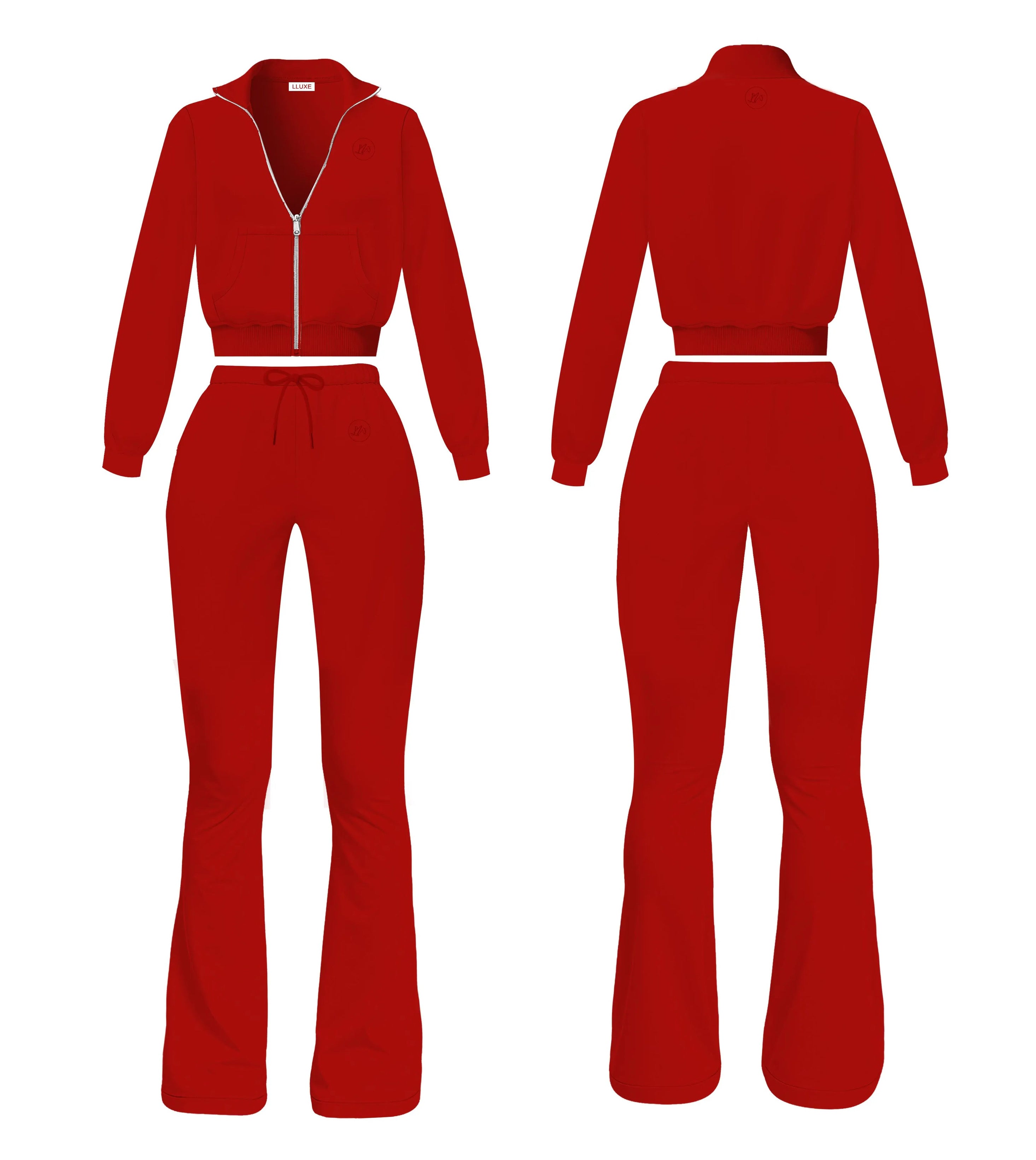 Garnet Red Two Piece Sweat Suit