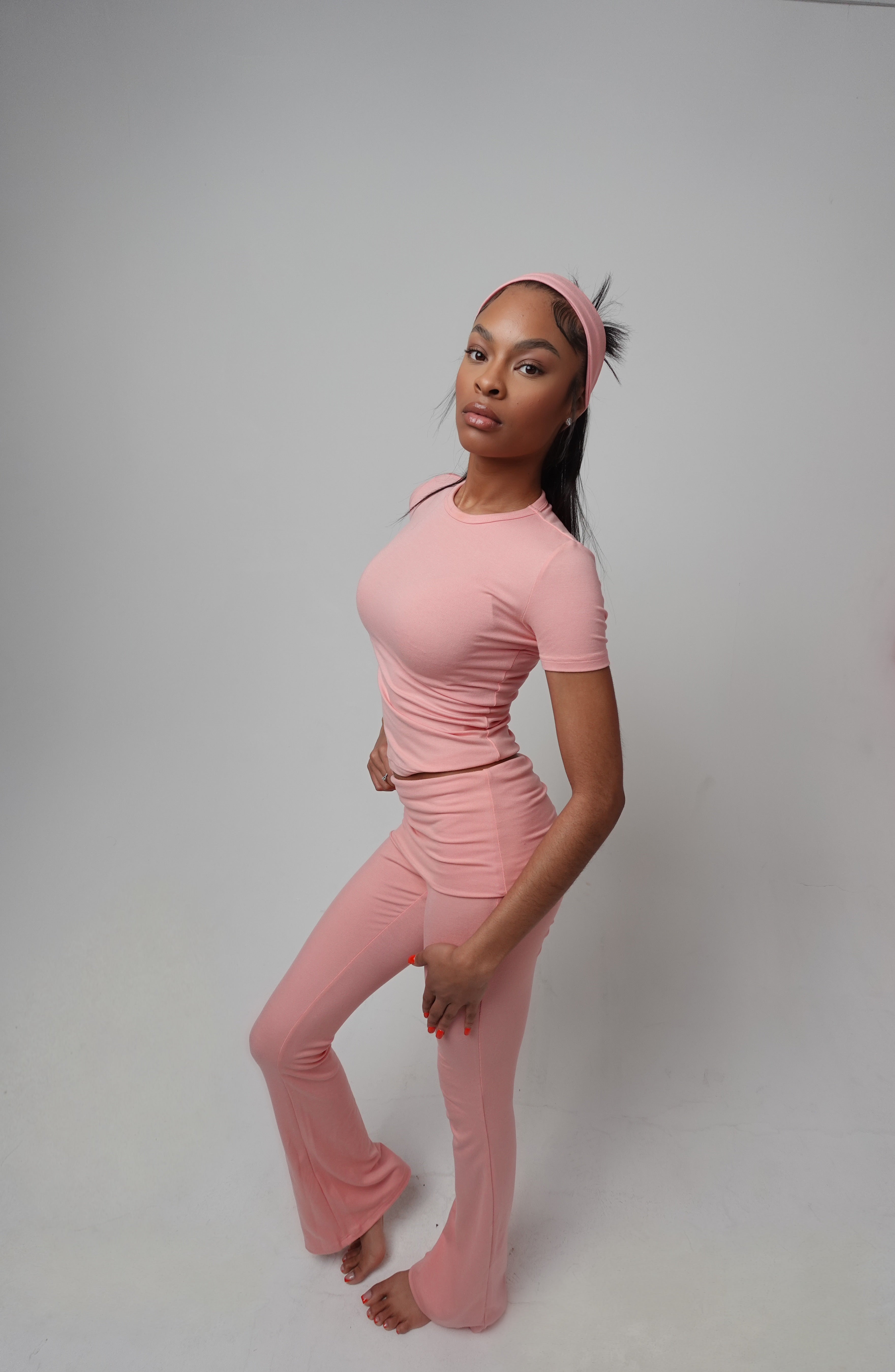 Powder Pink Flare Set