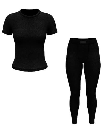 Basics 1.0 Black Short Sleeve Set
