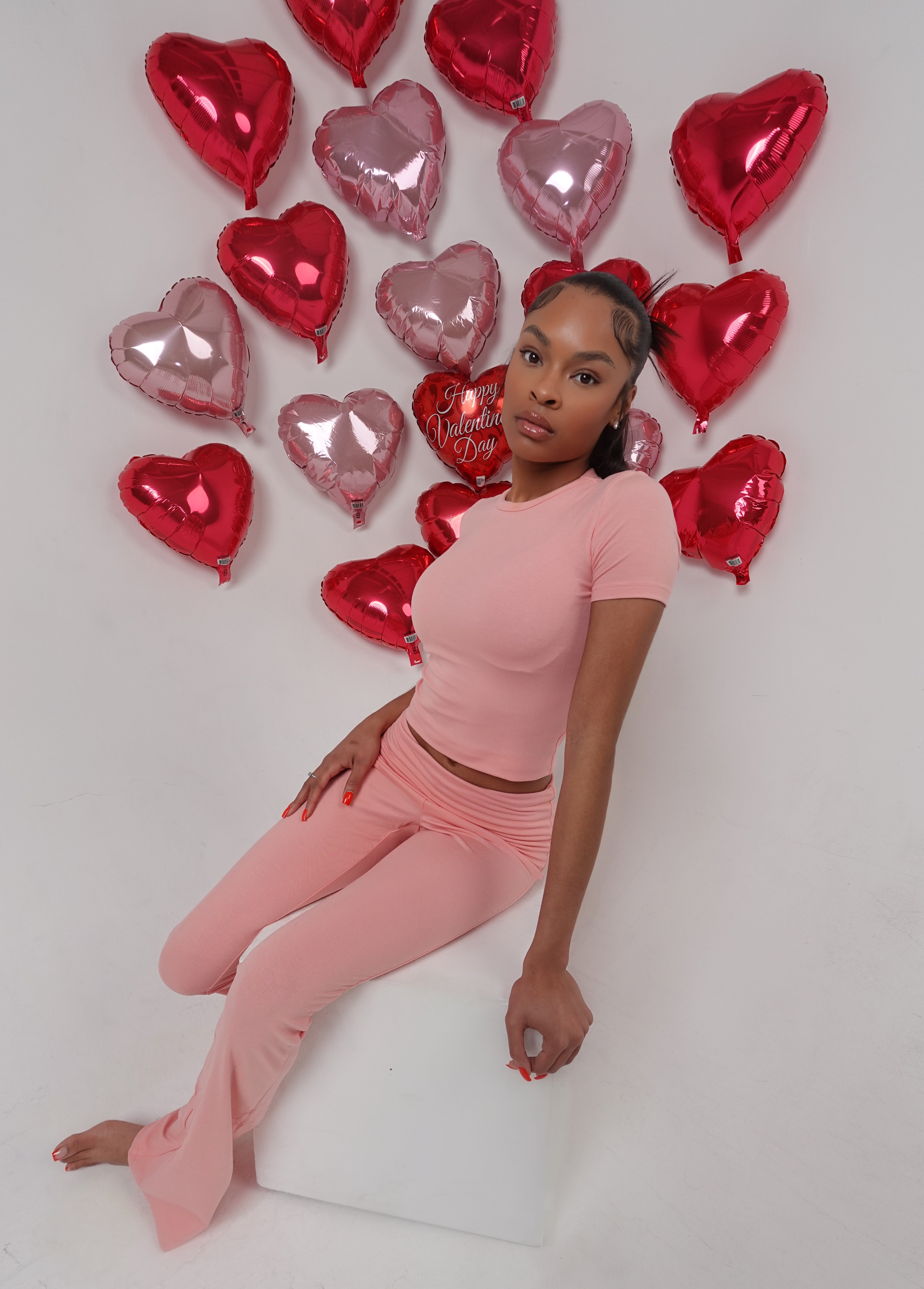 Powder Pink Flare Set