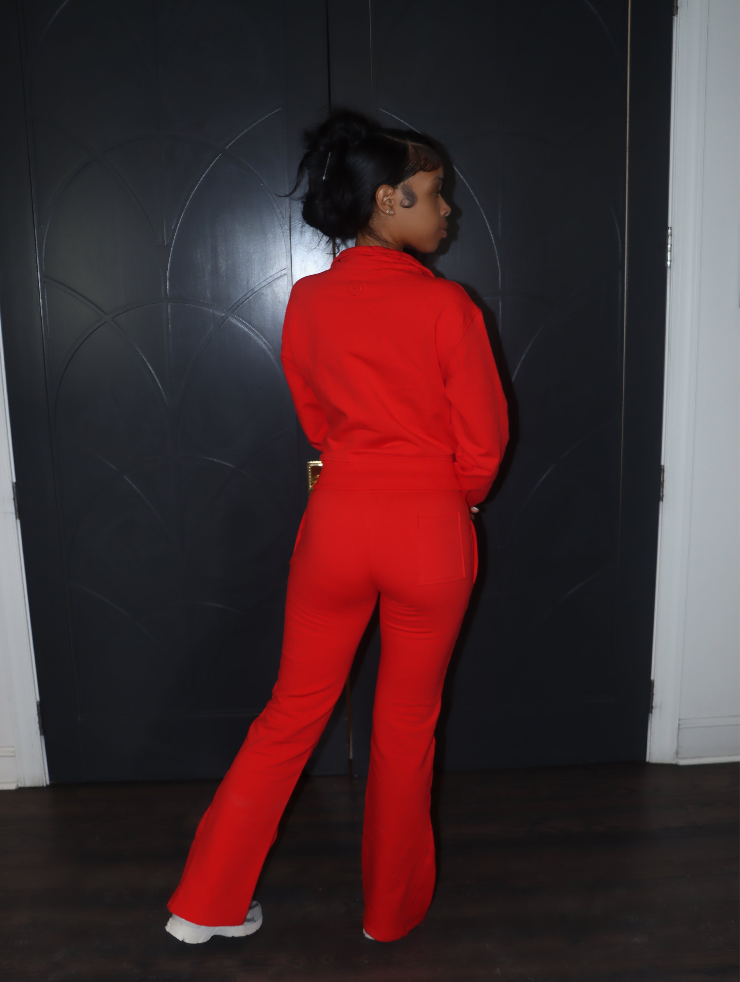 Garnet Red Two Piece Sweat Suit