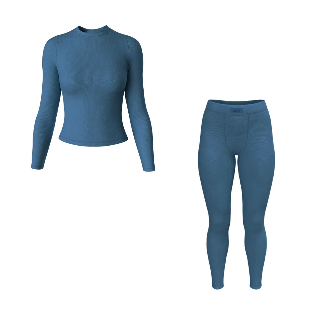 Basics 2.0 Cerulean Blue Long Sleeve Set