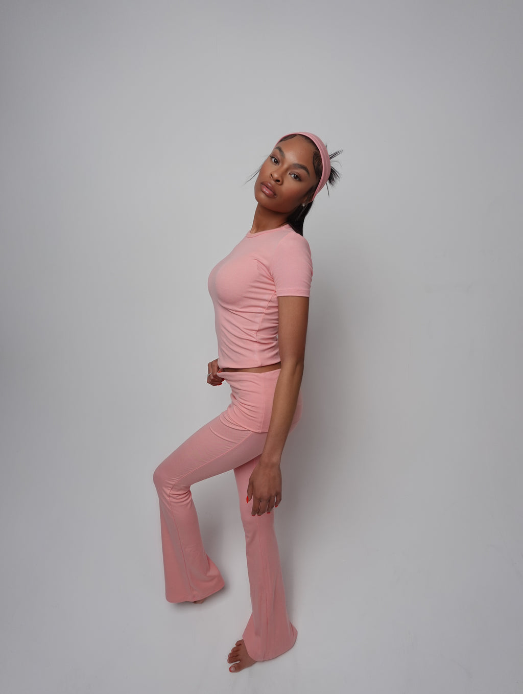 Powder Pink Flare Set